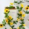 6Pcs Artificial Sunflower Garland – 7.5ft Silk Sunflower Hanging Vines with Green Leaves for Summer Home, Wedding, Party, and Garden Table Decor
